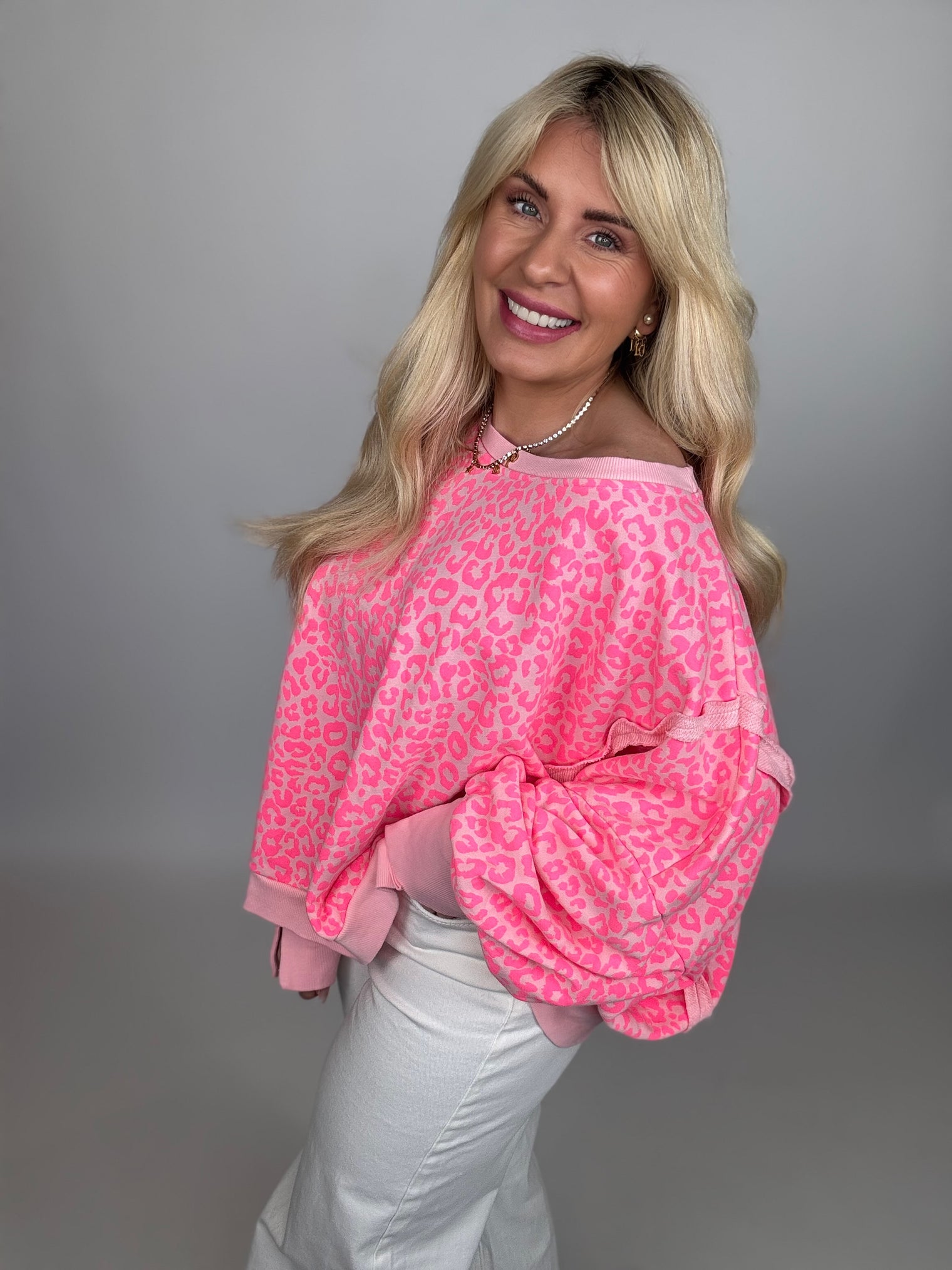 Sweater super weich rosa Leo Neon Pink