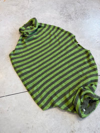 Oversize Strickpullover Stripes mit Alpakaanteil Olive/ Kaki
