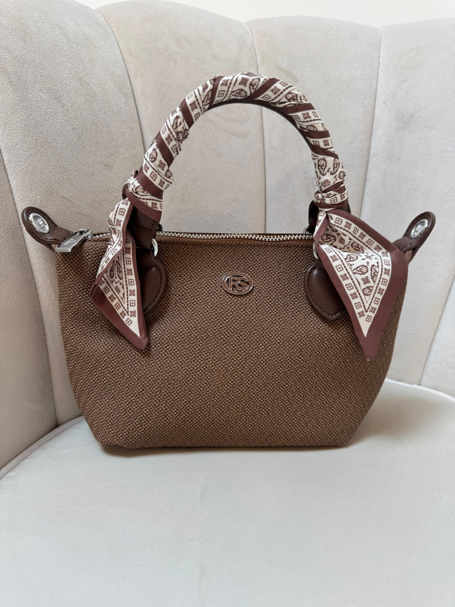 Canvas Hänkeltasche coffee mit hochwertigem Tuch