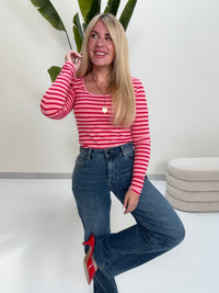 Stretch Jeans denim blue HEART LOVER mit Herztaschen