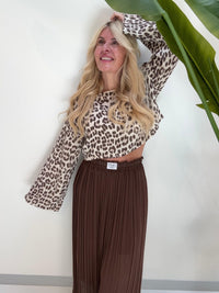 Cropped Musselin Oberteil MUSSELIN MUST-HAVE LEO beige/braun