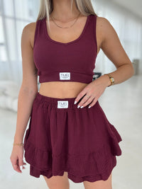 Musselin Hosenrock BURGUNDY mit Patch