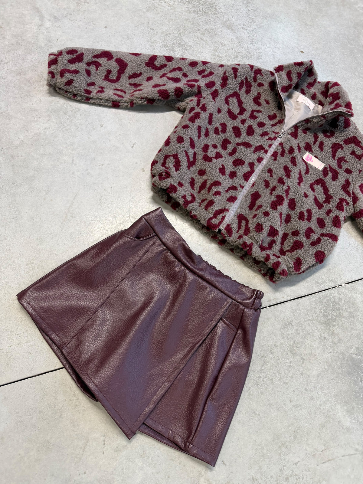Kuschel Jacke LEO & Patch DRESS FOR YOURSELF taupe/burgundy