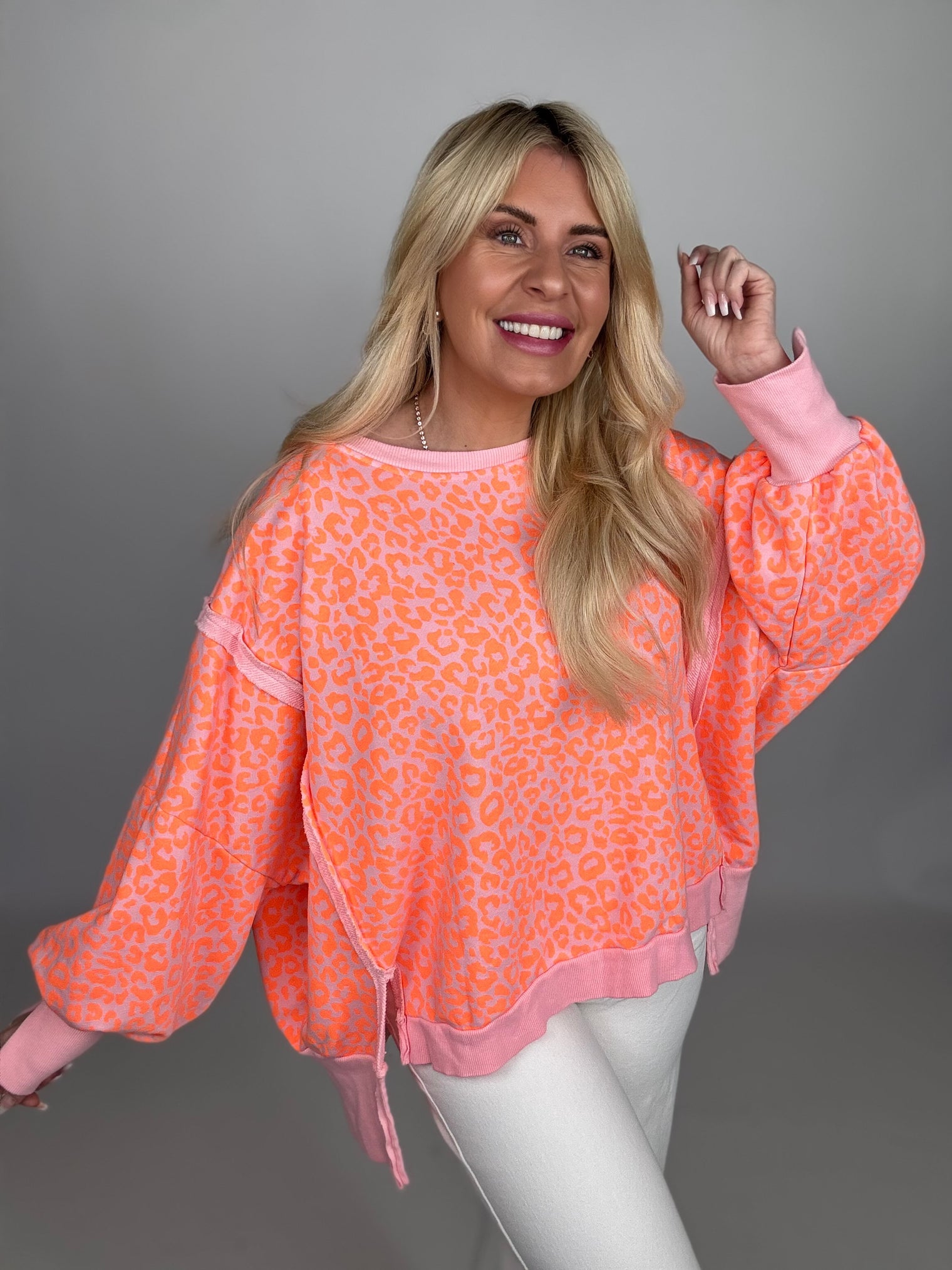 Sweater super weich rosa Leo Orange