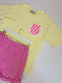 Shirt mit kleiner Brusttasche KISS MY VOLANTS buttermilk lemon