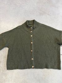 Strickjacke mit Knopfleiste khaki