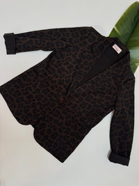 Stretch Butterstoff Blazer LOOK TO THE SKY LEO dark chocolate/schwarz