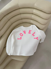 Sweater weiß LOVELY pink