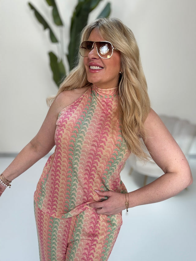 Top ELEGANT MODE mint/peach/pink/rosa