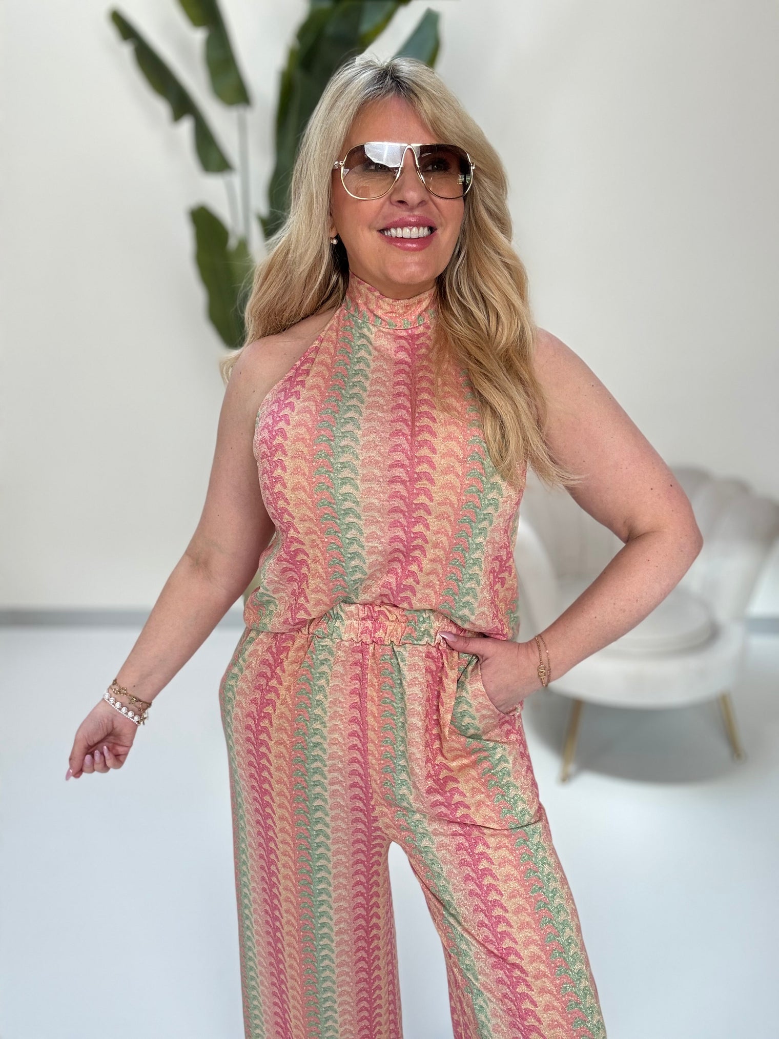 Top ELEGANT MODE mint/peach/pink/rosa