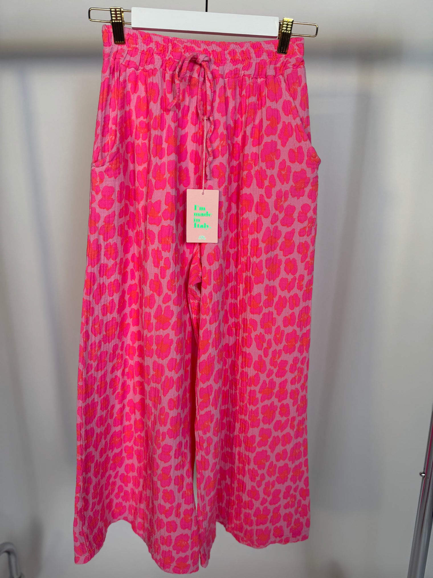 Stylische Musselin Hose rosa LEO POWER pink&orange