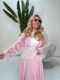 Strickpullover weiß SOME THING rosa