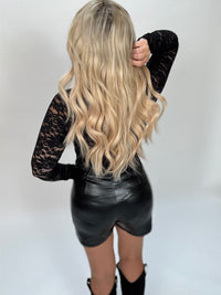 Hosenrock Night Fever BLACK Leder Optik