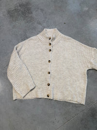 Strickjacke mit Knopfleiste creme