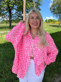 Musselin Bluse weiß LEO LOVER pink