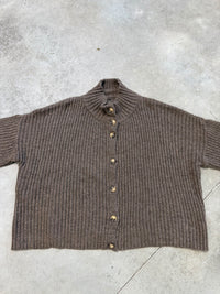 Strickjacke mit Knopfleiste taupe