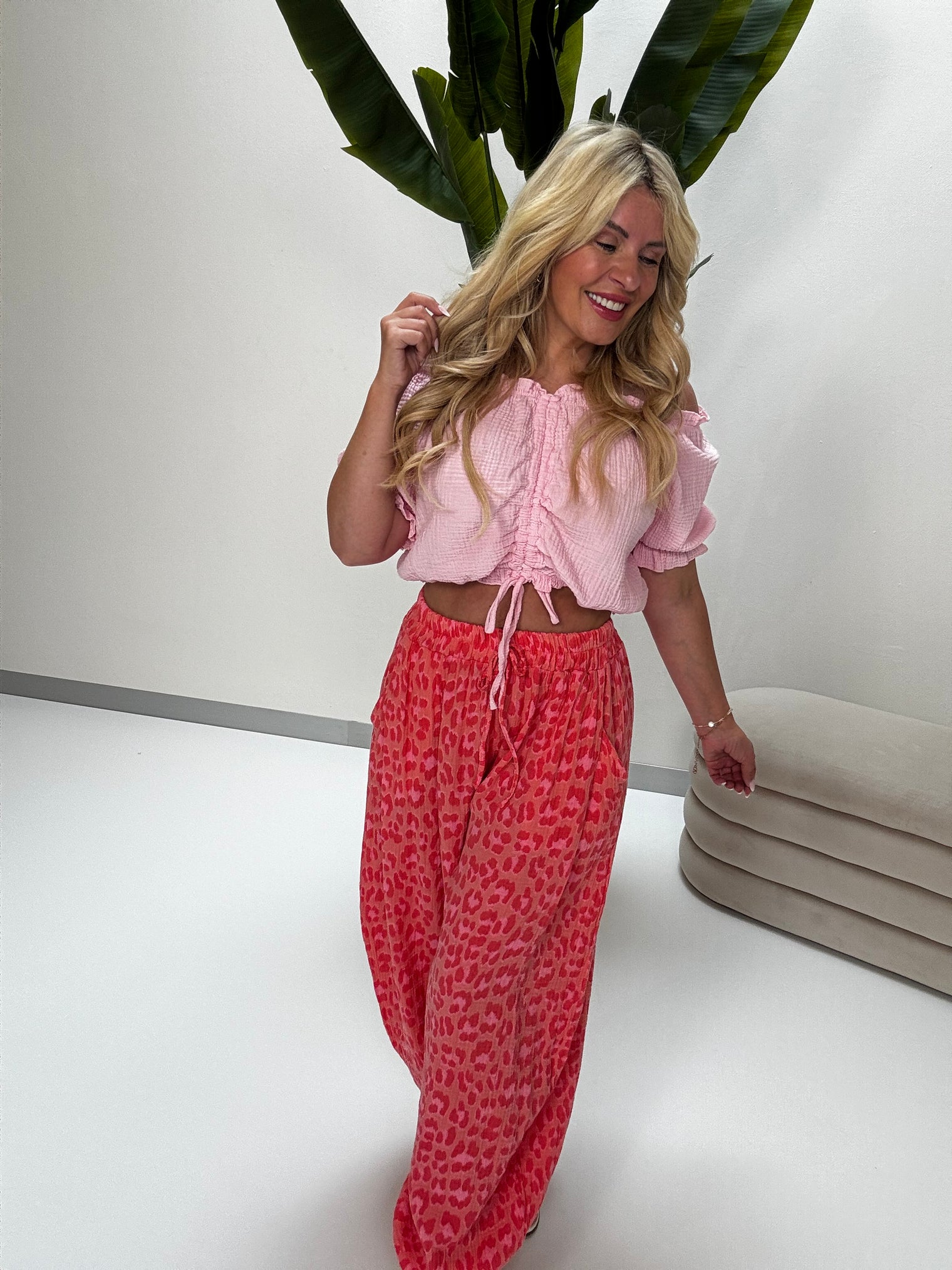 Musselin Ballon Hose peach LEO POWER coral/rosa