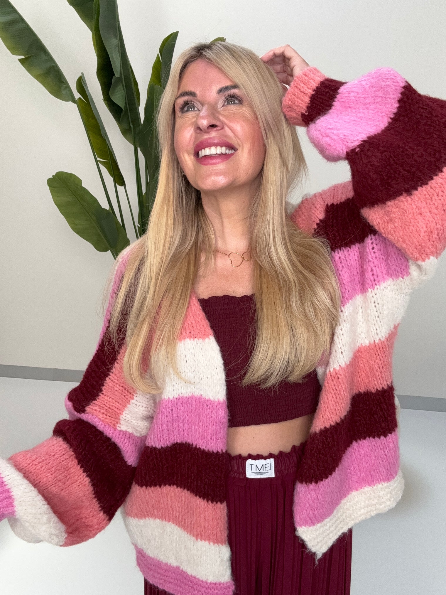 Strickjacke HAPPY BLOCK STRIPES zum offen tragen