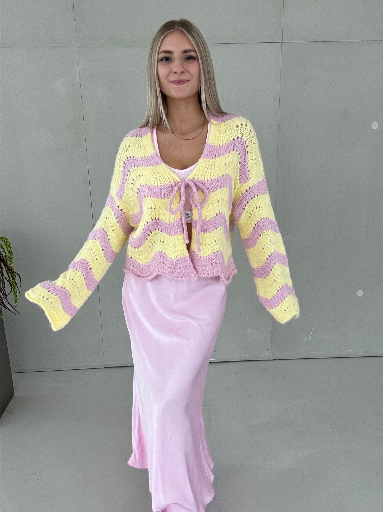 Cardigan COZY FAIRYTALE candy rose/buttermilk lemom
