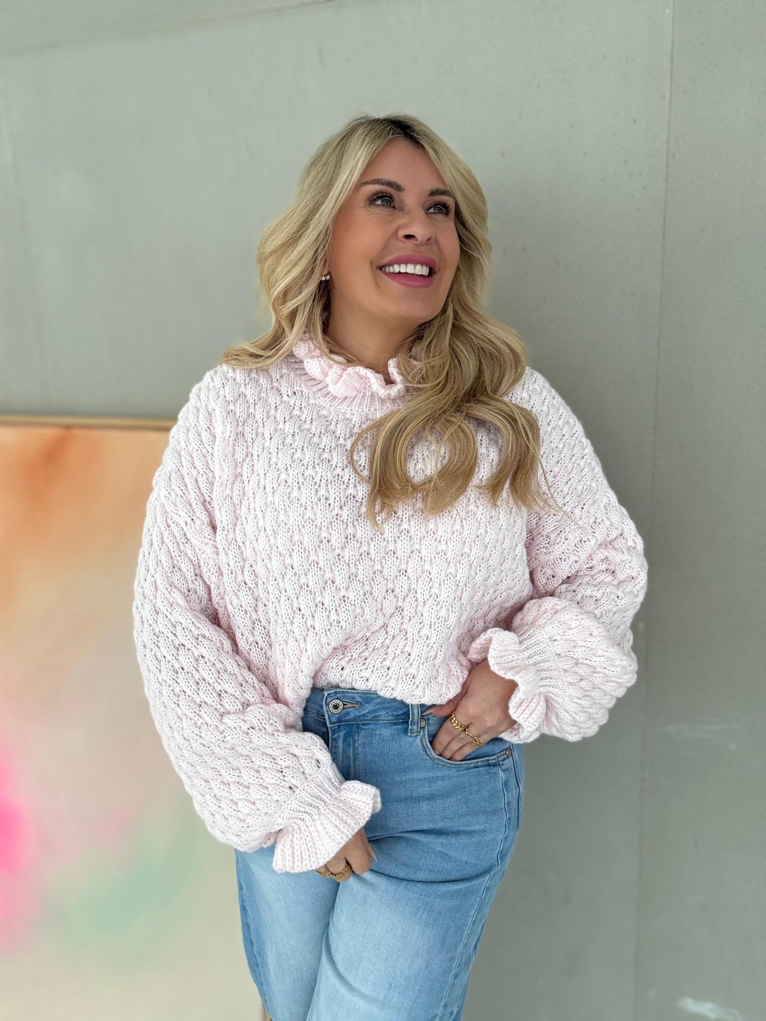 Pullover soft rose PUFFY VOLANTS