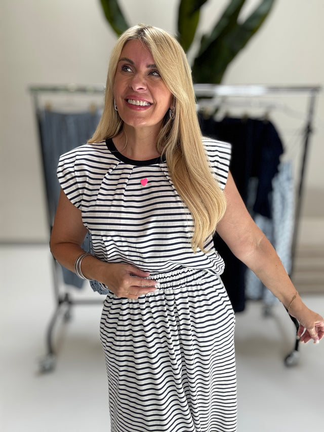 Statement Shirt mit leichten Schulterpolstern LITTLE HEART weiß/blueberry