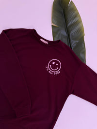 Sweater mit Rückenprint burgundy/rosa ITS ALL GOOD