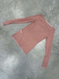 Stretchy Cashmere Langarmshirt Spripes Rose braun luxuriöse Qualität