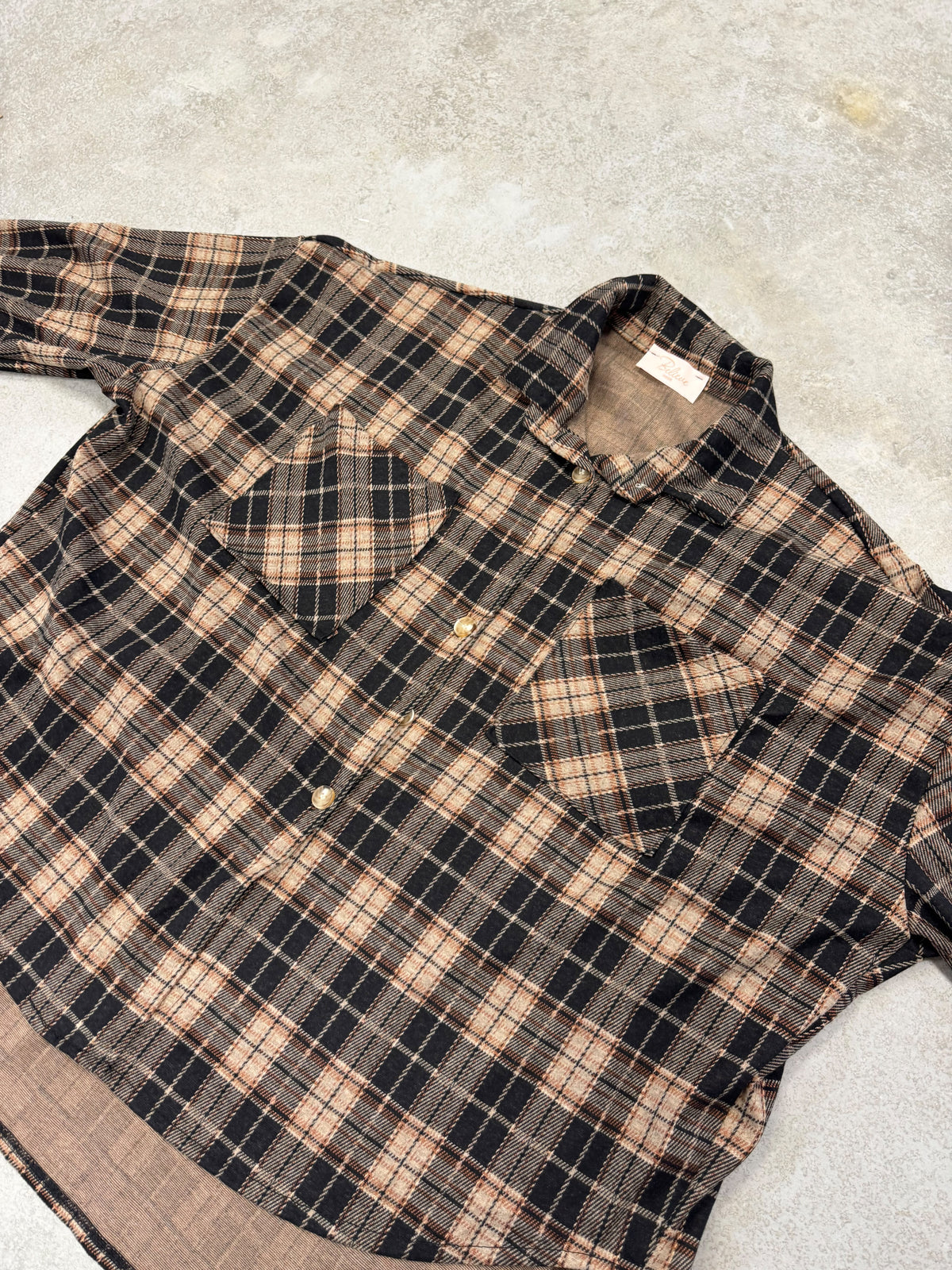 Weiches Oversize Flanellhemd kariert schwarz/creme
