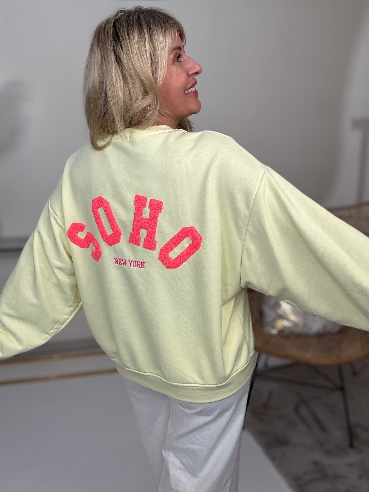 Sweater SOHO buttermilk lemon/rosa
