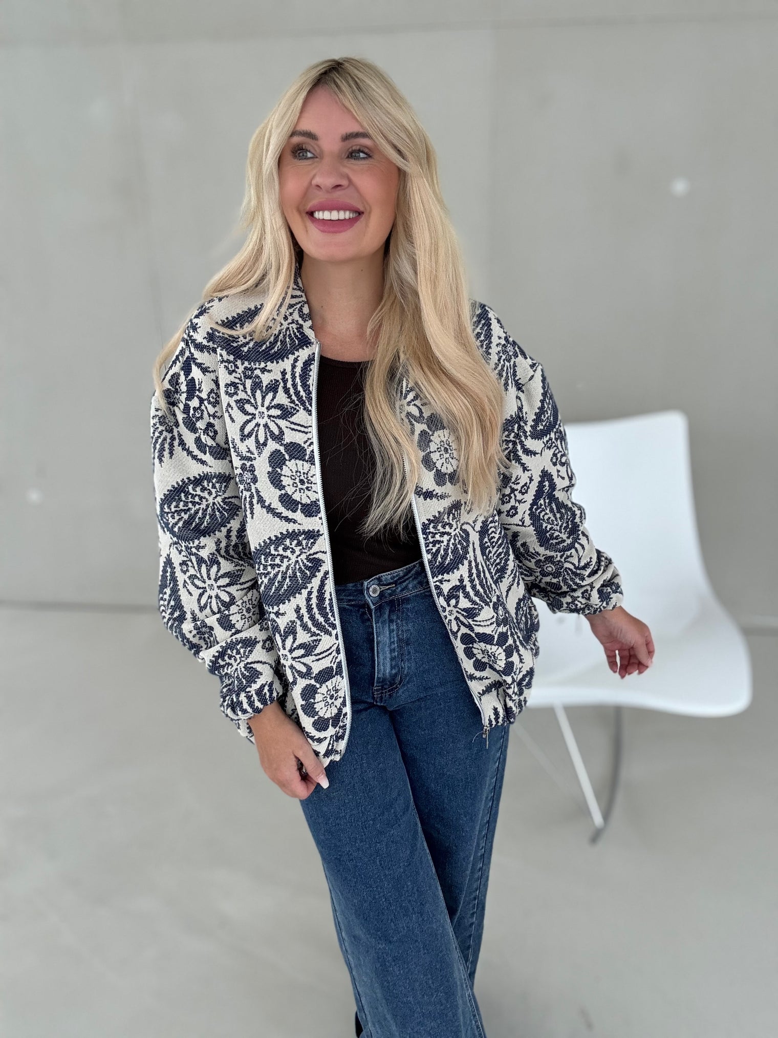 Bomberjacke FLOWER BOMB blau