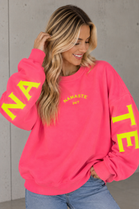 Sweater mit Rückenprint NAMASTE pink