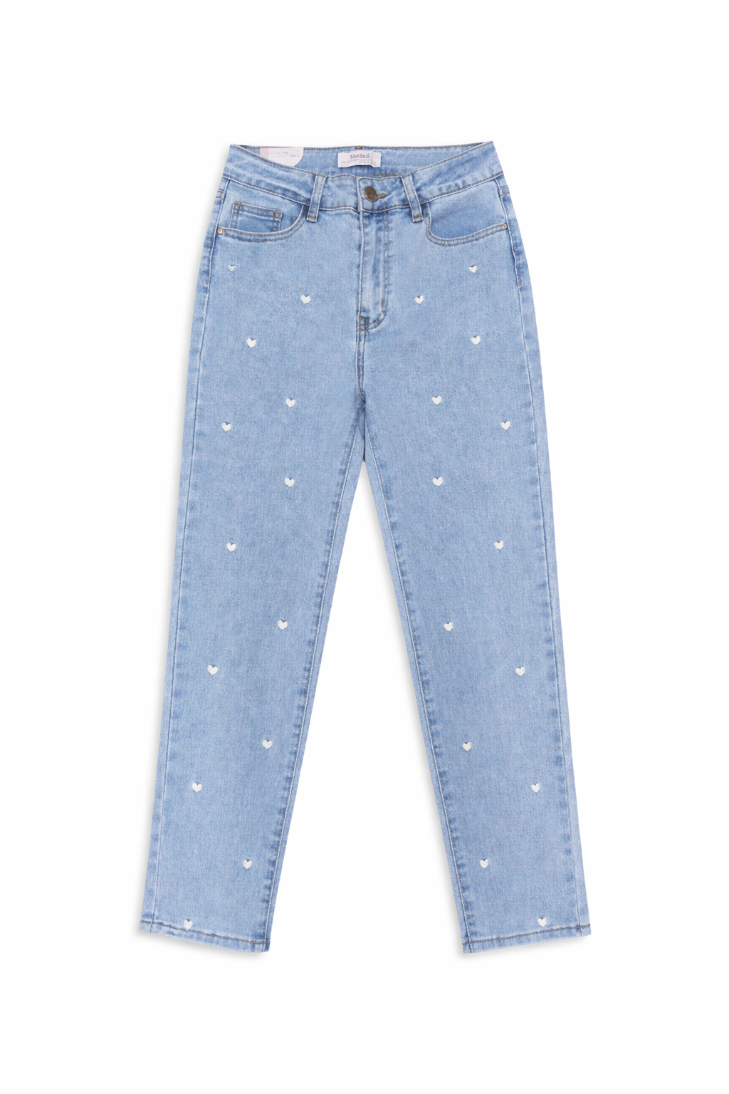 Stretch Mom Jeans White  Heart