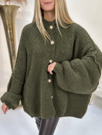 Strickjacke SUPER SOFT khaki LONG