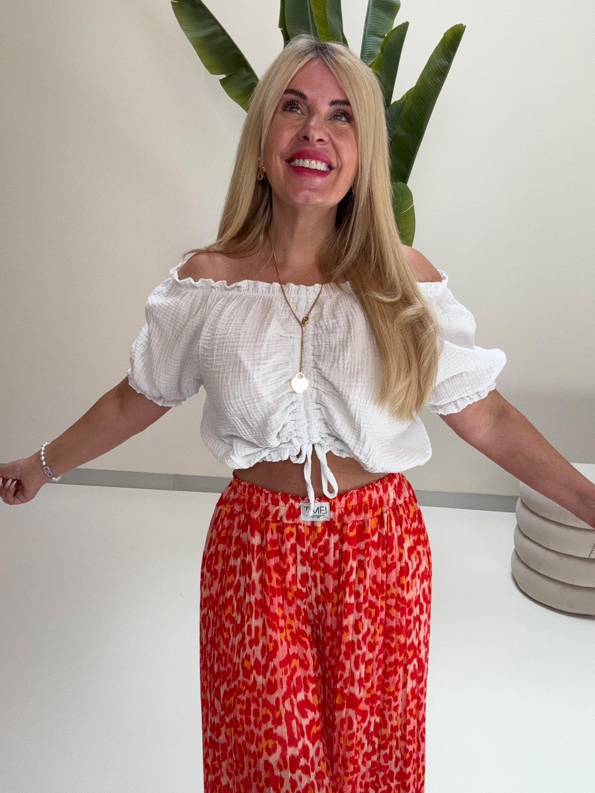 Musselin Carmen Bluse SUNNY DAY weiß
