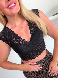 Top mit Spitze LACE ELEGANCE schwarz