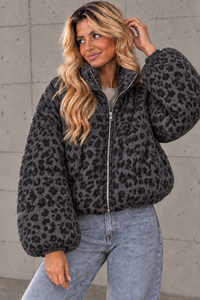 Jacke PUFFY POWER mit Reißverschluss anthrazit Leo