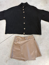 Strickjacke mit Knopfleiste schwarz