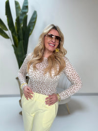 Stretchy Cashmere Langarmshirt weiß LEO LOVER beige