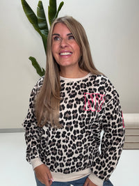 Butterstoff Pullover LEO mit Rückenprint NEW YORK beige