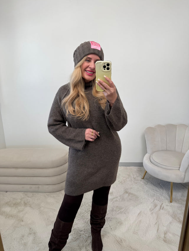 Strickkleid Taupe  soft Moment