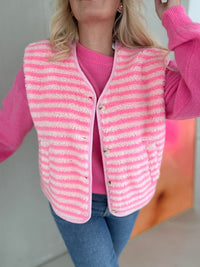 Teddyweste Stripes rosa Candy Pink