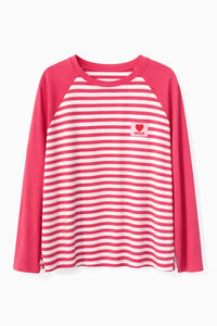 Langarmshirt pink/weiß gestreift AMOUR