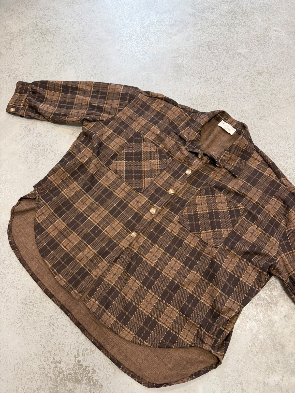 Weiches Oversize Flanellhemd kariert toffee/chocolate