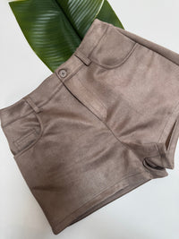 Velours Shorts mit elastischem Bund stone grey