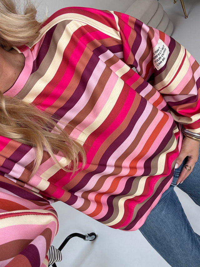 Butterstoff Sweater mit Patch am Ärmel buttermilk/rosa/pink/taupe/braun/orange