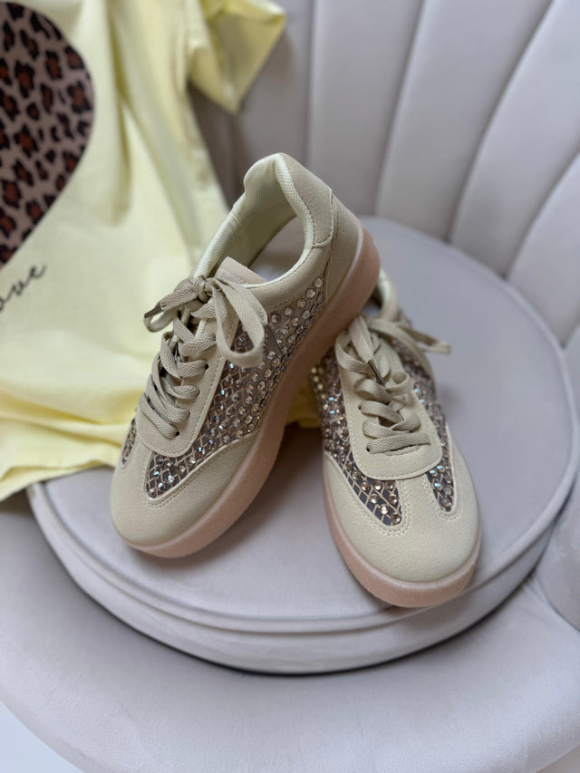 Plateau Sneaker LUXURY SPARKE pastell yellow