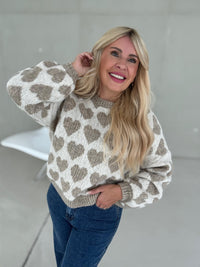 Signature Pullover BIG HEARTS creme&beige