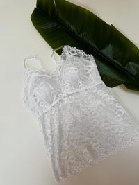 Top mit Spitze LACE GRACE weiß