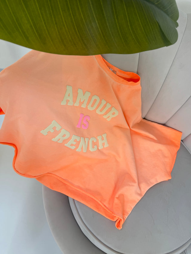 Shirt kurzarm peach AMOUR IS FRENCH