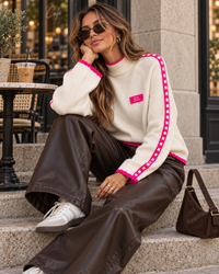 Pullover mit Patch DRESS FOR YOURSELF cremeweiß/pink